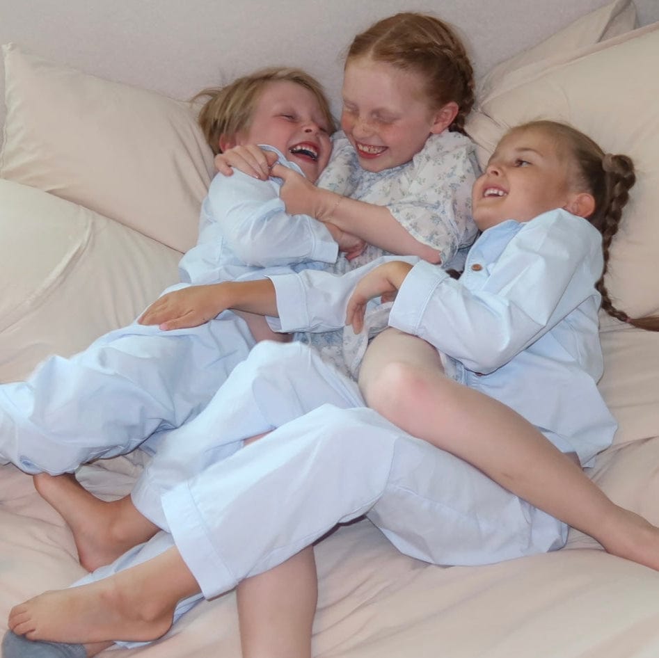 Mi Regalia Pajamas Isa Blue Cotton Pajama Set Isa Kids Pajamas Blue – Comfy Powder Cotton Set | MI REGALIA