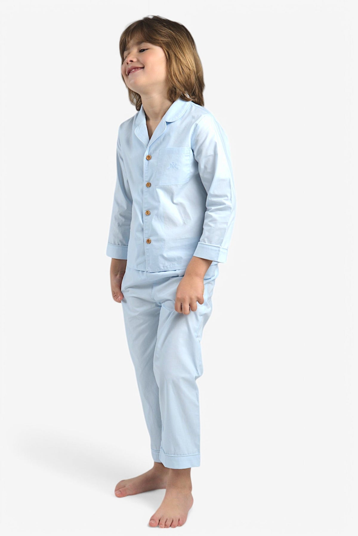 Mi Regalia Pajamas Isa Blue Cotton Pajama Set Isa Kids Pajamas Blue – Comfy Powder Cotton Set | MI REGALIA