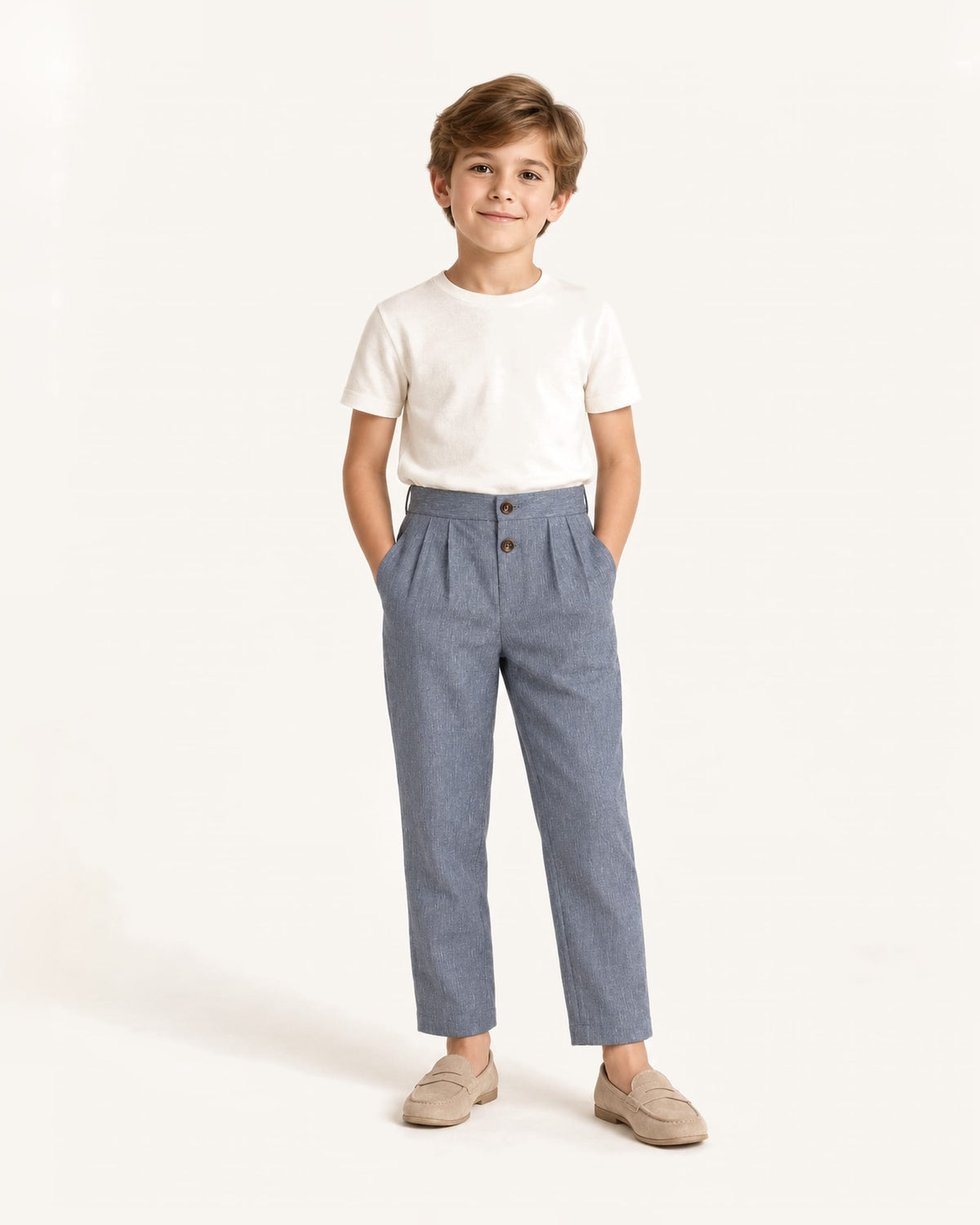 Mi Regalia Pants Darcy Ultra-Soft Slate Blue Linen Trousers Darcy Ultra Soft Blue Linen Trousers | Mi Regalia