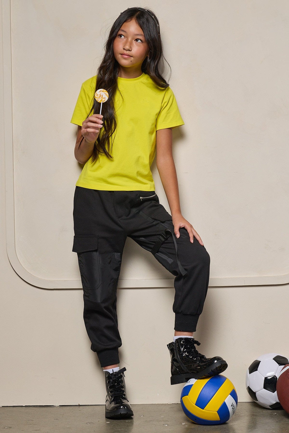 Mi Regalia Pants Milo Black Cargo Jogger Pants – Luxury Kids Streetwear Joggers with Satin Panels &amp; Utility Pockets Black Cargo Joggers | Luxury Kids Streetwear Pants