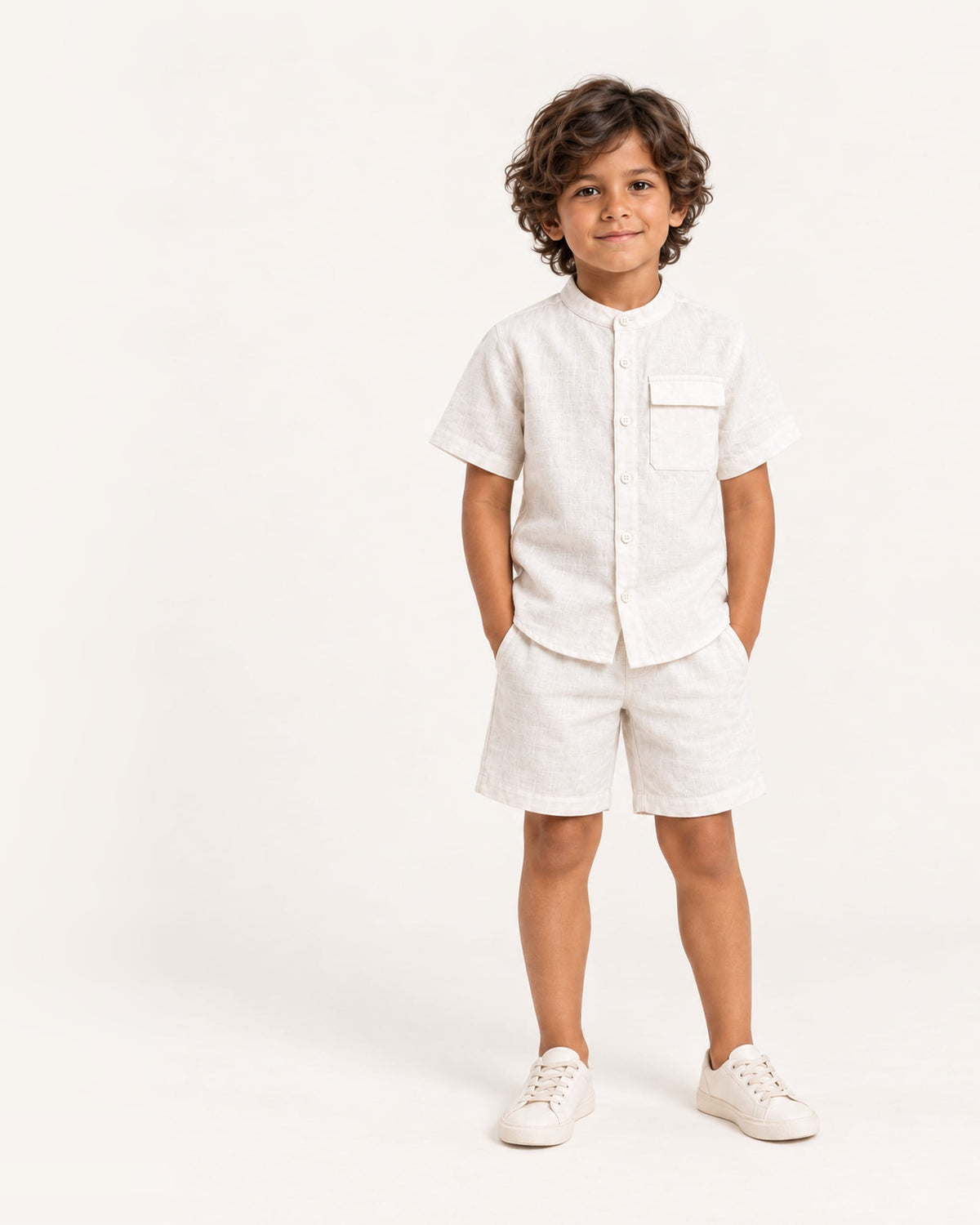 Mi Regalia Sets Dewey Linen Two-Piece Set Dewey Linen Two-Piece Set in Cream