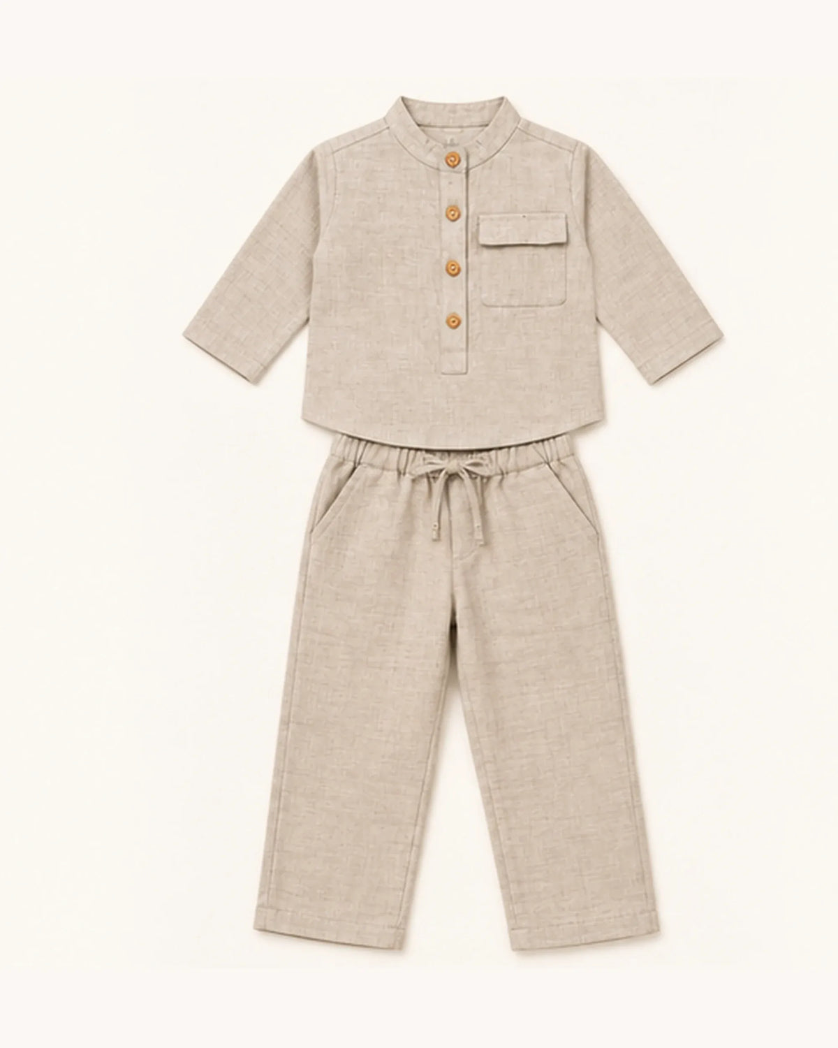 Mi Regalia Sets Dylan Linen Two-Piece Set Dylan Linen Two-Piece Set in Stone