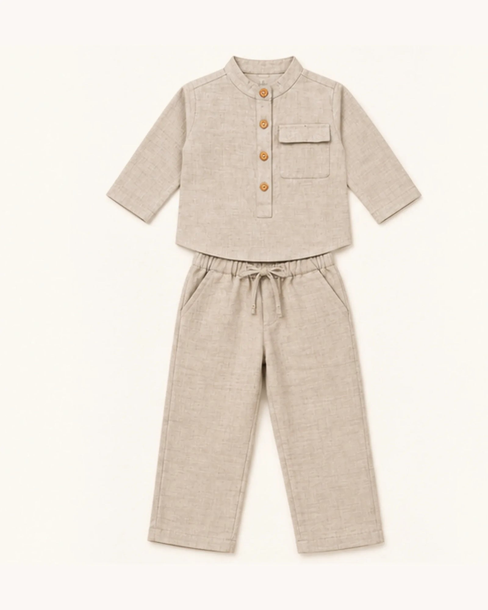 Mi Regalia Sets Dylan Linen Two-Piece Set Dylan Linen Two-Piece Set in Stone