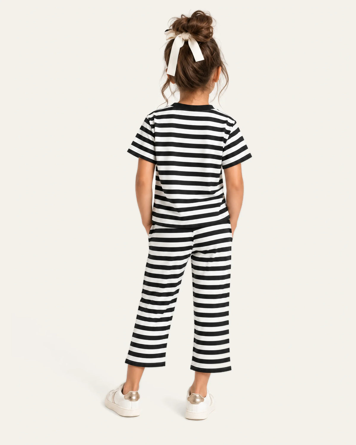 Mi Regalia Sets Felix Black & White Striped Cotton Two-Piece Set Felix Black & White Striped Two-Piece Set for Kids