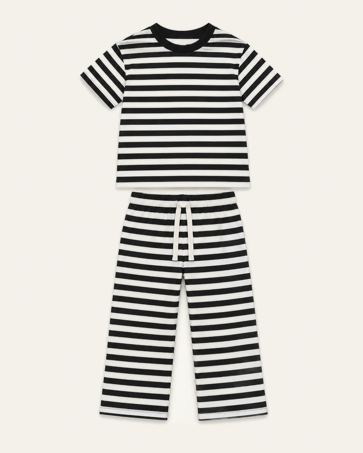 Mi Regalia Sets Felix Black & White Striped Cotton Two-Piece Set Felix Black & White Striped Two-Piece Set for Kids