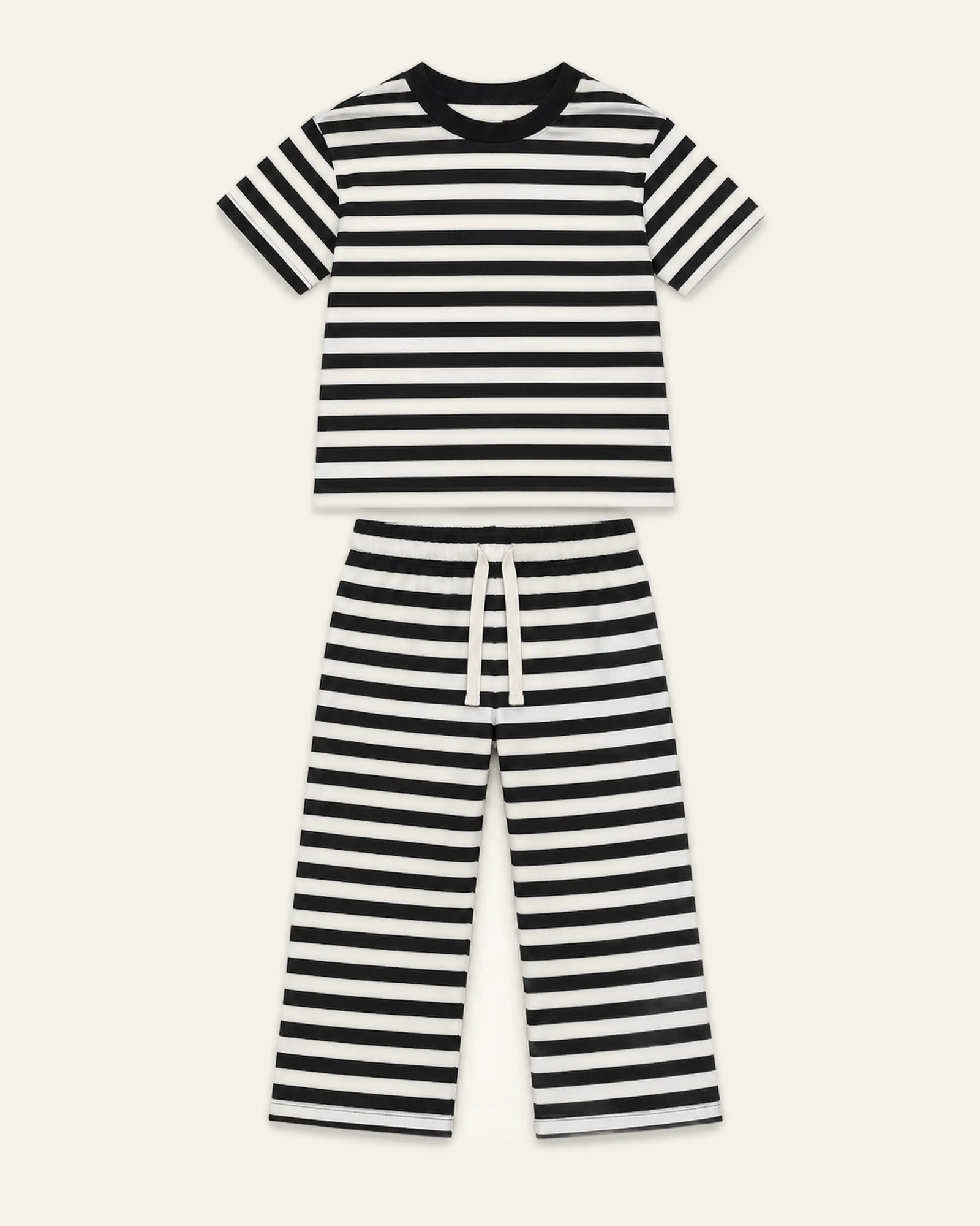 Mi Regalia Sets Felix Black & White Striped Cotton Two-Piece Set Felix Black & White Striped Two-Piece Set for Kids