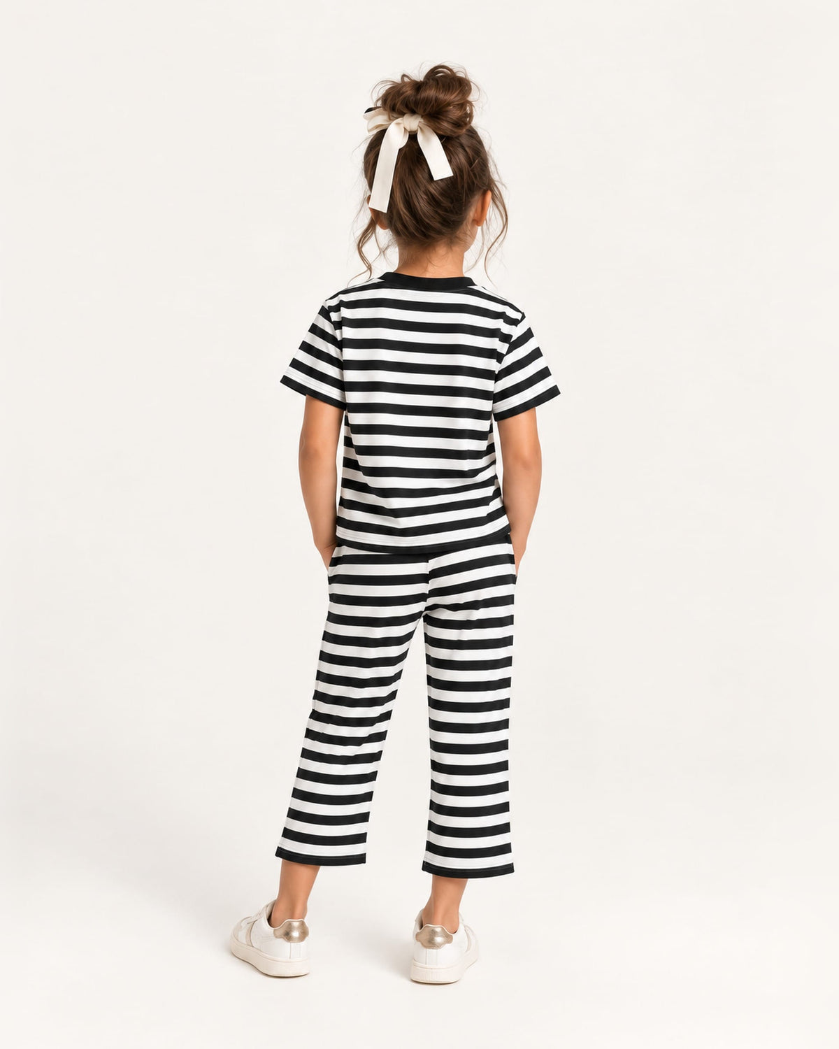 Mi Regalia Sets Felix Cotton Two-Piece Set – Luxury Kids Black & White Striped Outfit Felix Striped Cotton Two-Piece Set for Kids
