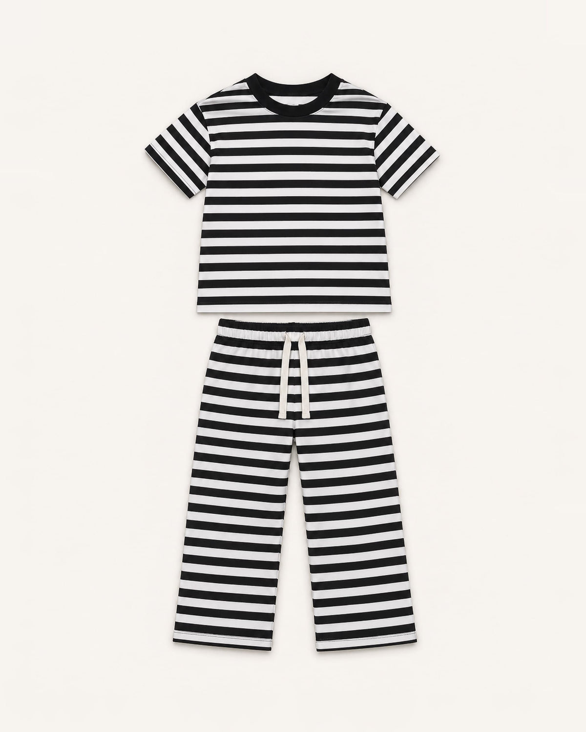 Mi Regalia Sets Felix Cotton Two-Piece Set – Luxury Kids Black & White Striped Outfit Felix Striped Cotton Two-Piece Set for Kids