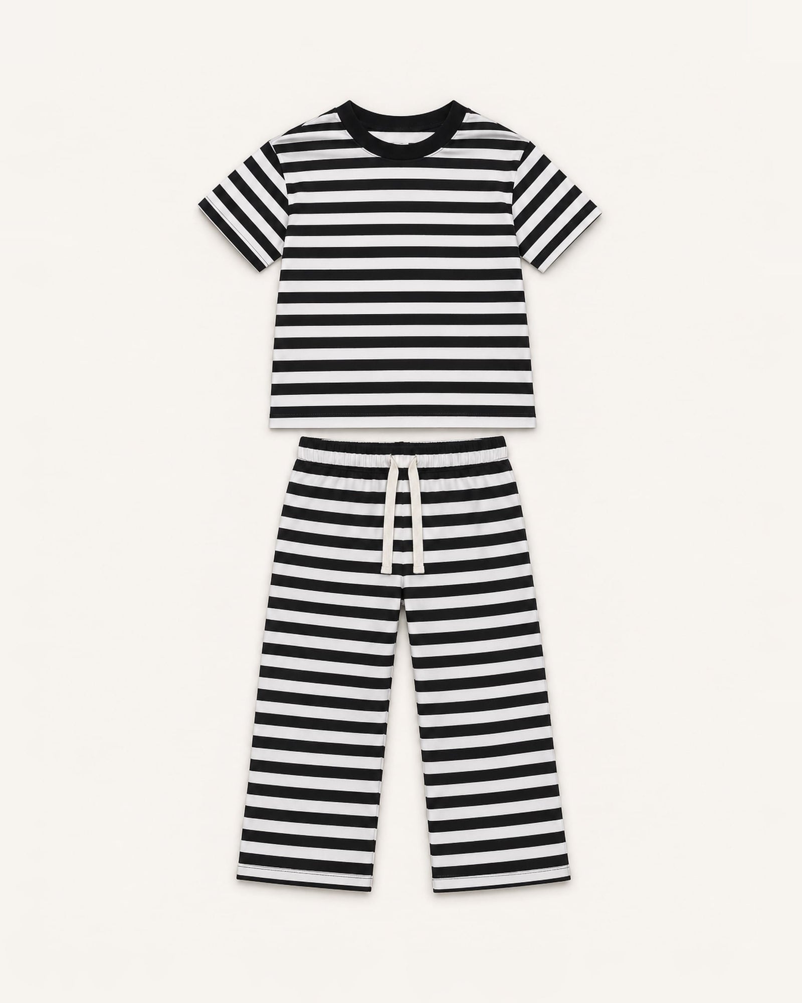 Mi Regalia Sets Felix Cotton Two-Piece Set – Luxury Kids Black & White Striped Outfit Felix Striped Cotton Two-Piece Set for Kids