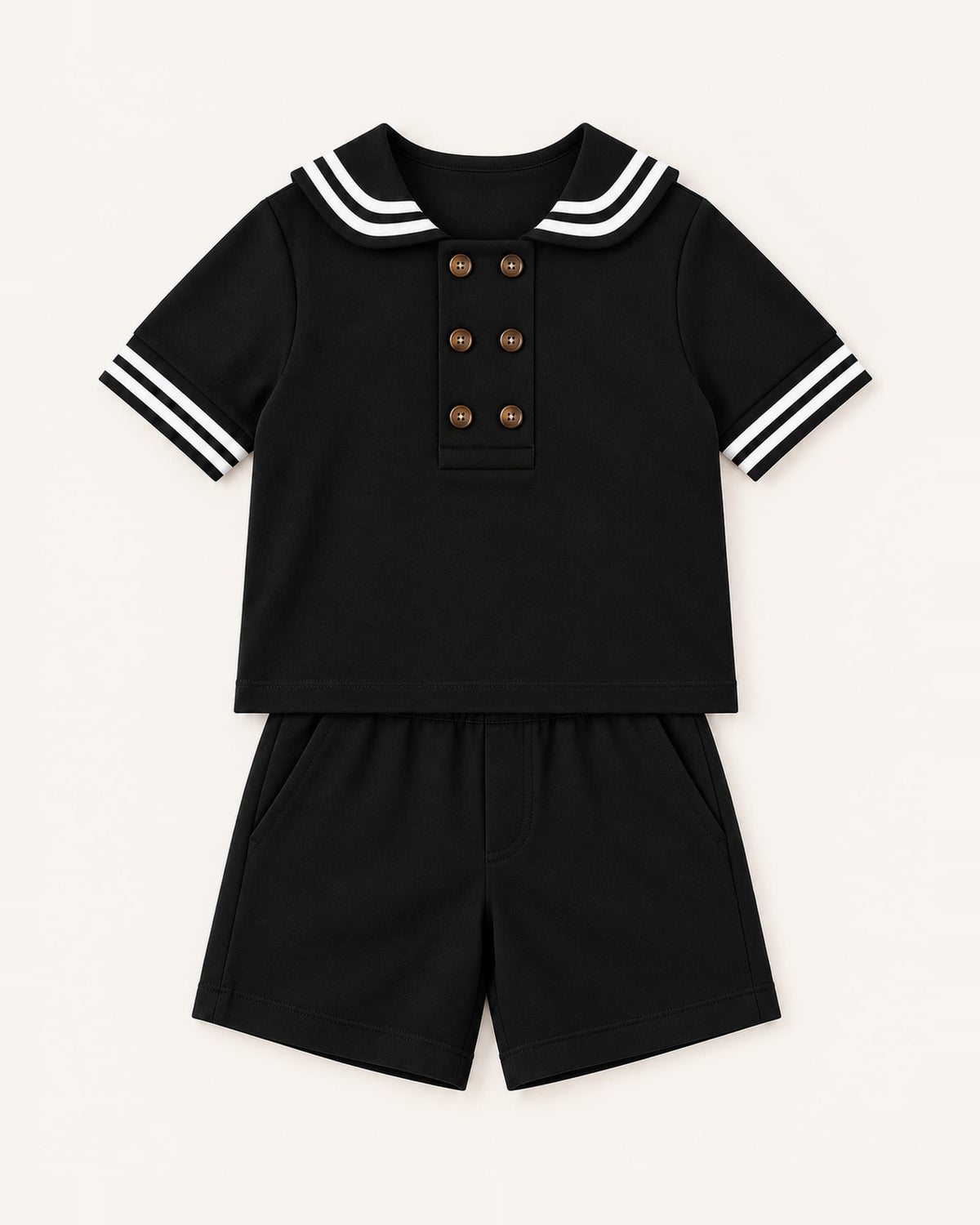 Mi Regalia Sets Langston Sailor Short Set Black Langston Sailor Short Set Black | Mi Regalia