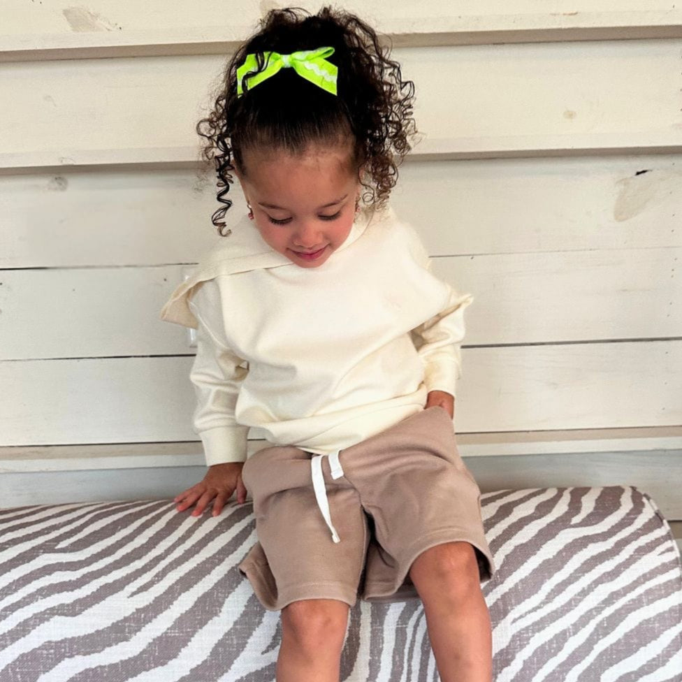 Mi Regalia Shorts Theo Stone Cotton Shorts – Unisex Theo Boys Girls Shorts Stone Unisex: Premium Kidswear | MI Regalia