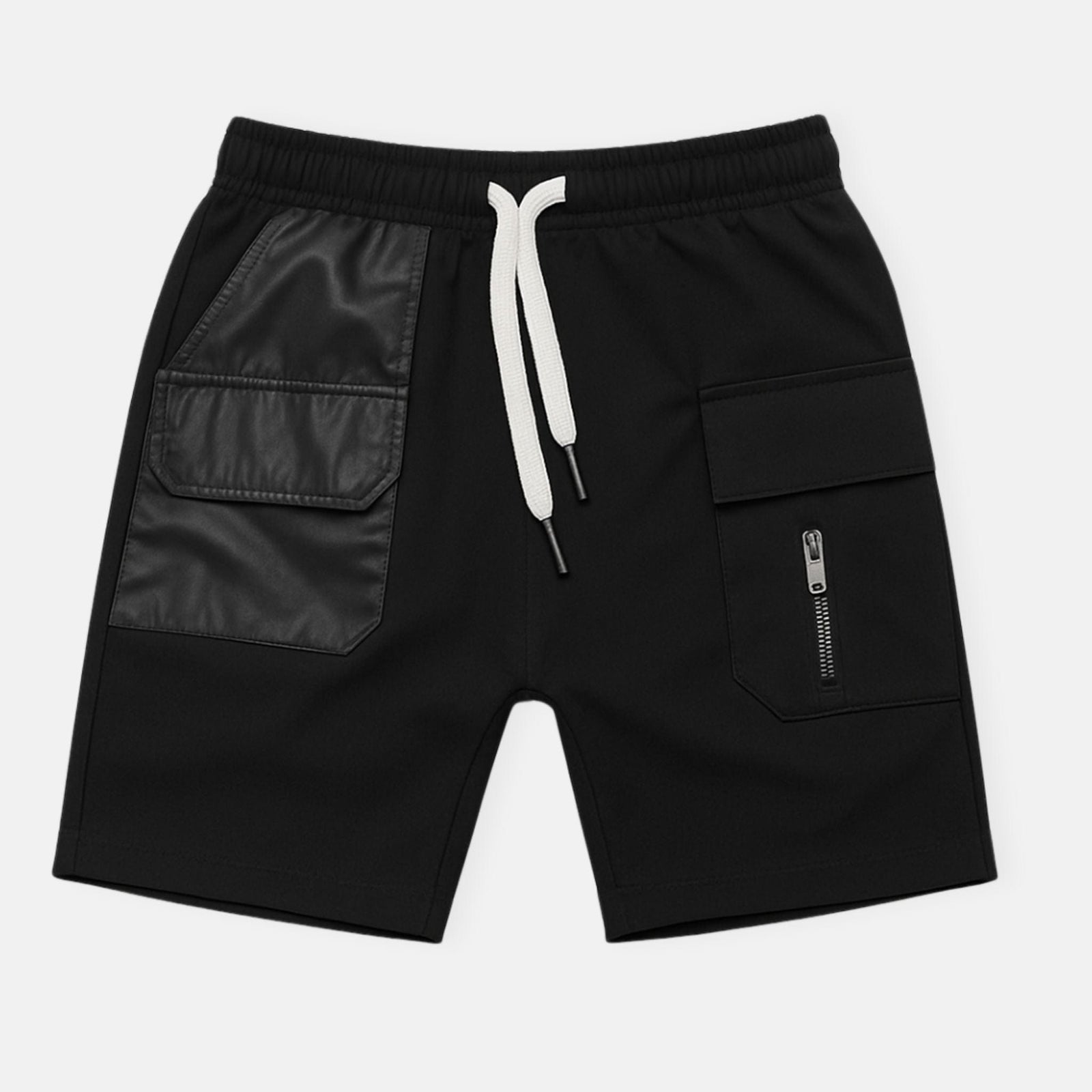 Mi Regalia Shorts Urban Utility Cargo Shorts – Luxury Kids Streetwear Shorts with Satin Panels & Utility Zippers (Sizes 5Y–10Y) Urban Utility Cargo Shorts | Luxury Kids Streetwear