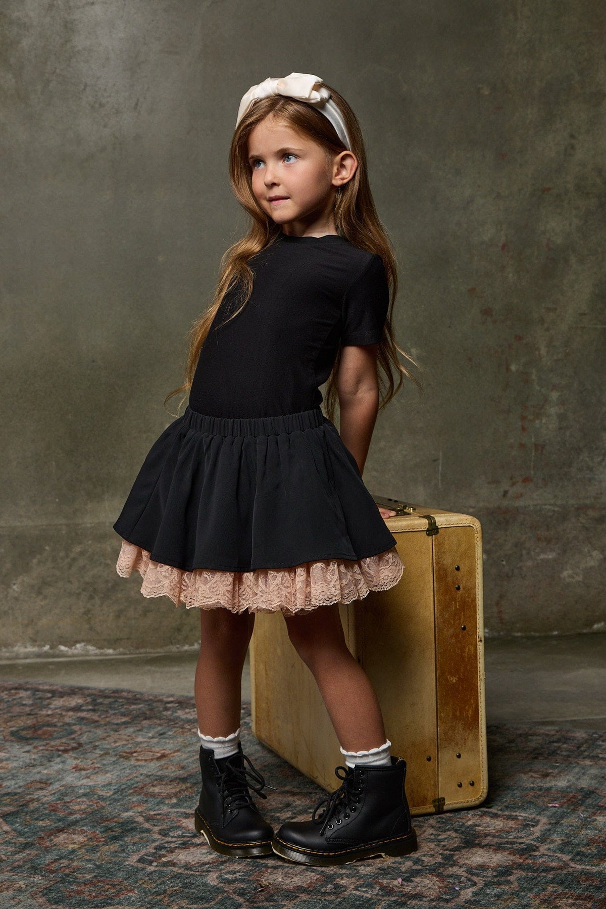 Mi Regalia Skirt Multi-Layer Tulle Skirt – Luxury Kids Party Skirt with Satin Waistband &amp; Embroidered Lace Hem Multi-Layer Tulle Skirt | Luxury Kids Party Skirt
