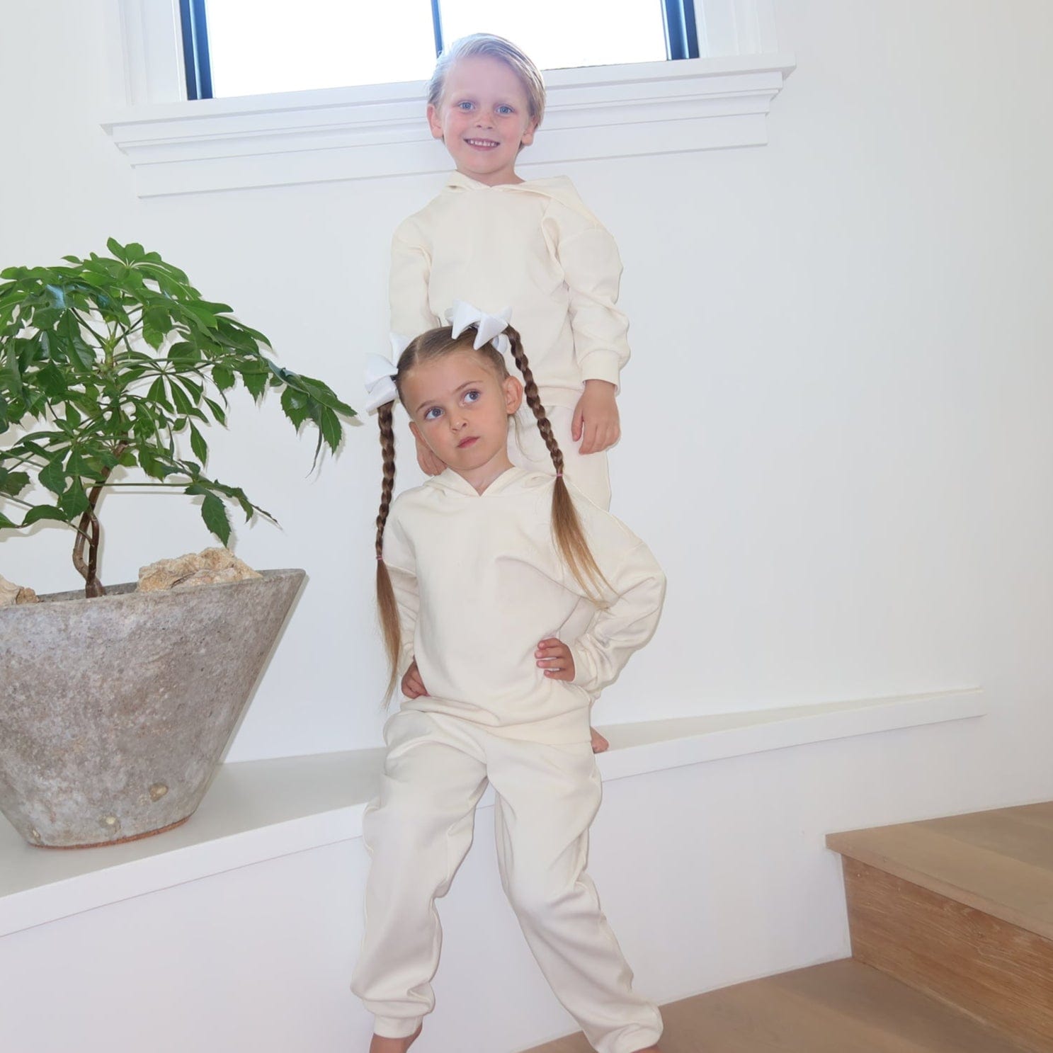 Mi Regalia Sweatsuits 12M / Sweatshirt / Sand Avery Sand Cotton Sweatsuit - Unisex Avery Sand Cotton Sweatsuit - Unisex