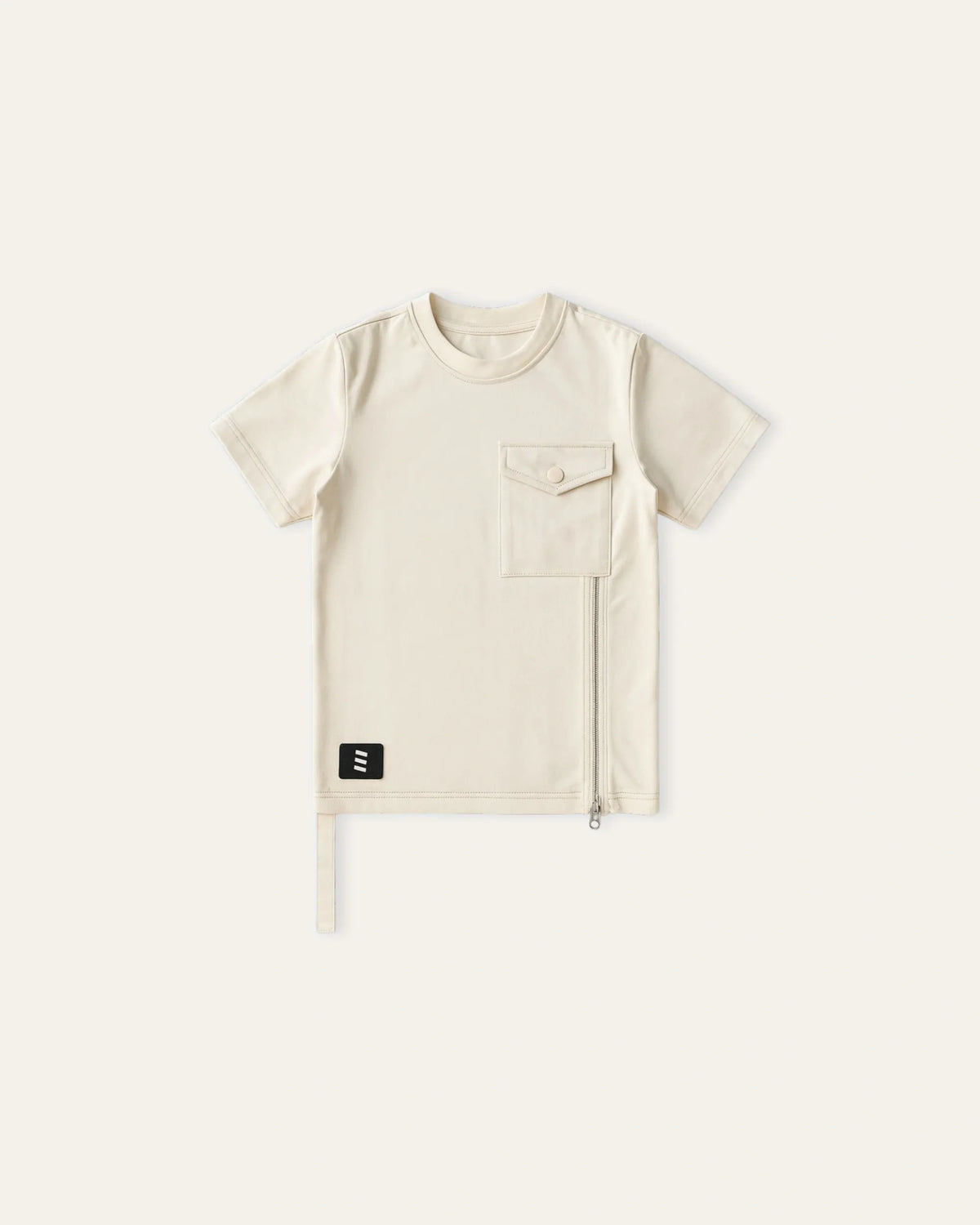 Mi Regalia T-shirts Jules Beige Utility Tee Jules Beige Utility Tee for Kids | Pocket & Zip Detail