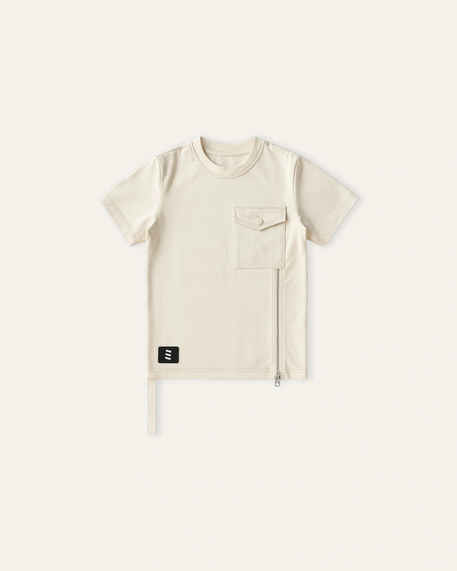Mi Regalia T-shirts Jules Beige Utility Tee Jules Beige Utility Tee for Kids | Pocket & Zip Detail