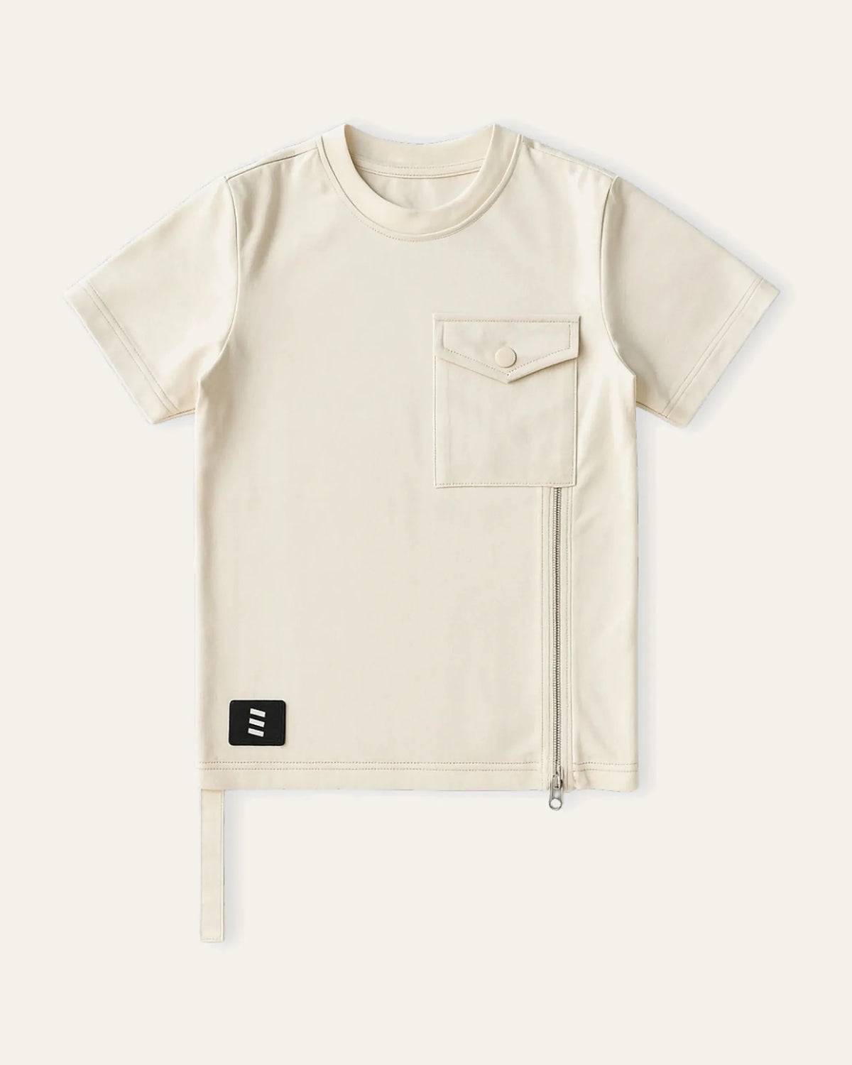 Mi Regalia T-shirts Jules Beige Utility Tee Jules Beige Utility Tee for Kids | Pocket & Zip Detail