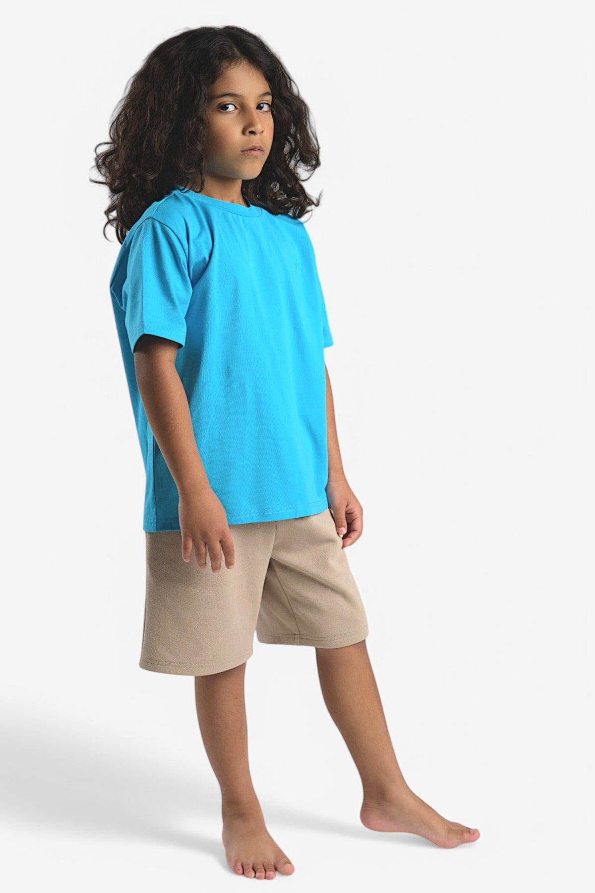 Mi Regalia T-shirts Kori Premium Cotton Turquoise Blue Tee - Unisex Kori T Shirt Blue Unisex for Kids - Cotton | Mi Regalia
