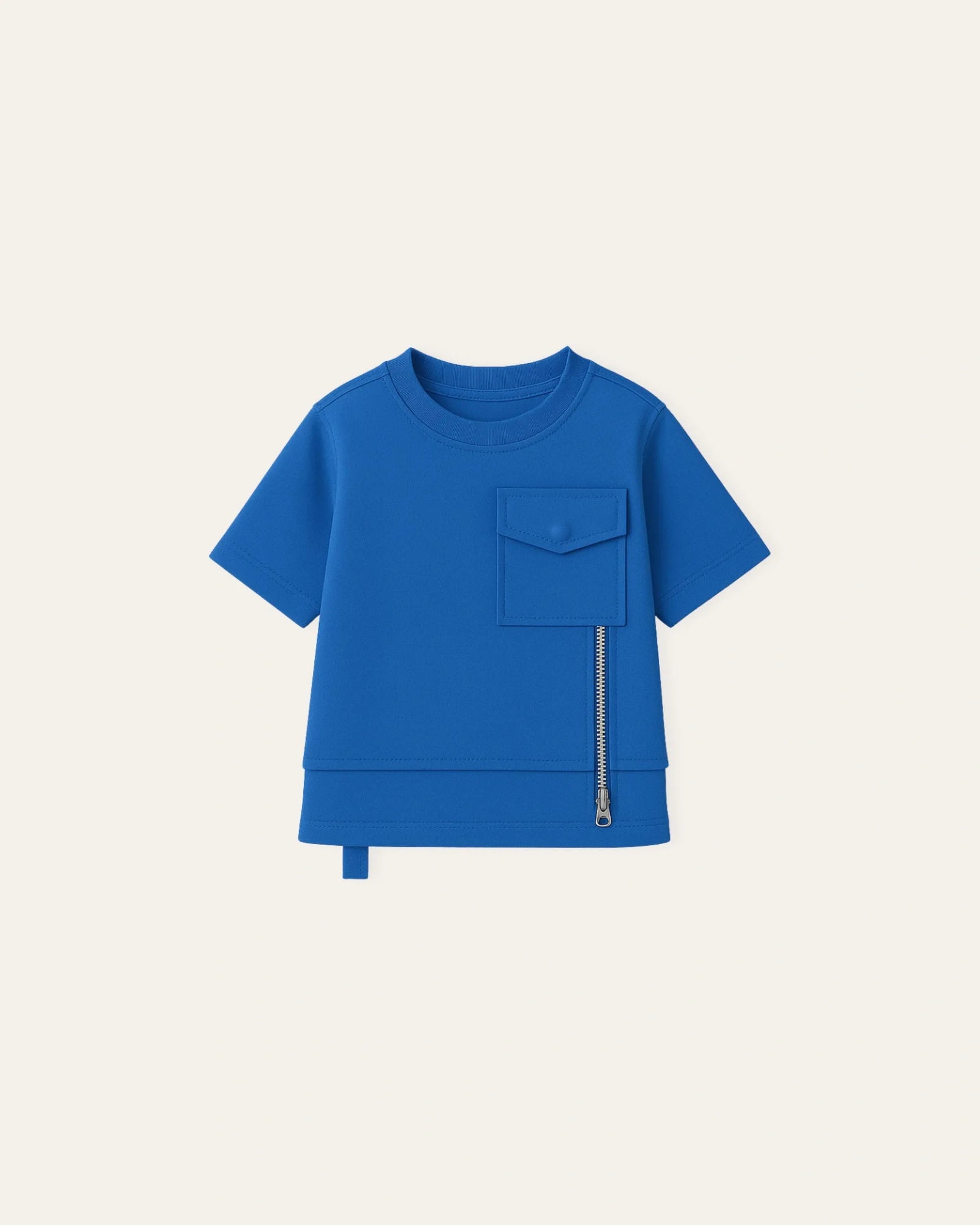 Mi Regalia T-shirts Leo Cobalt Blue Structured Utility Tee Leo Cobalt Blue Utility Tee for Kids | Pocket & Zip