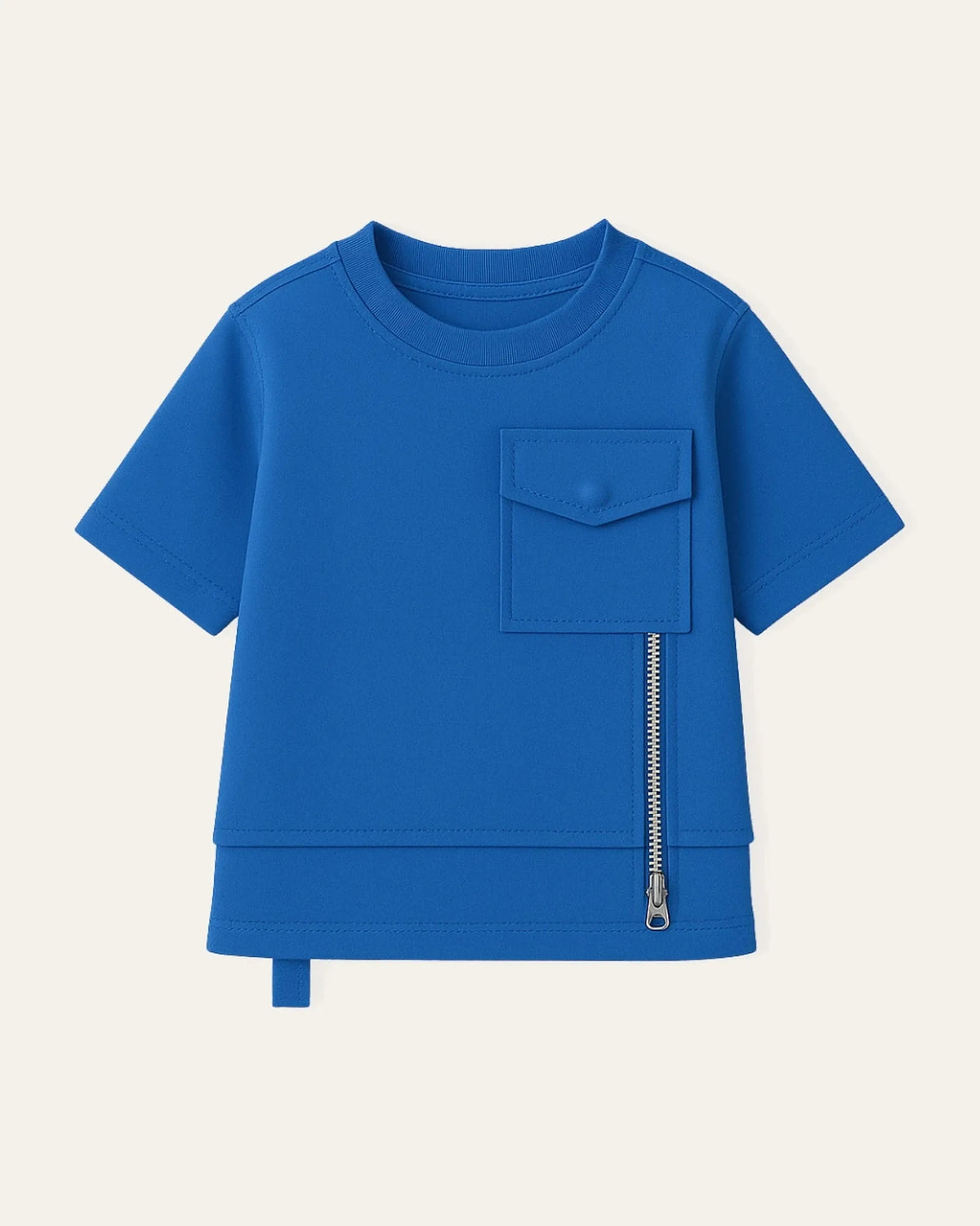 Mi Regalia T-shirts Leo Sky Blue Structured Utility Tee Leo Cobalt Blue Utility Tee for Kids | Pocket & Zip