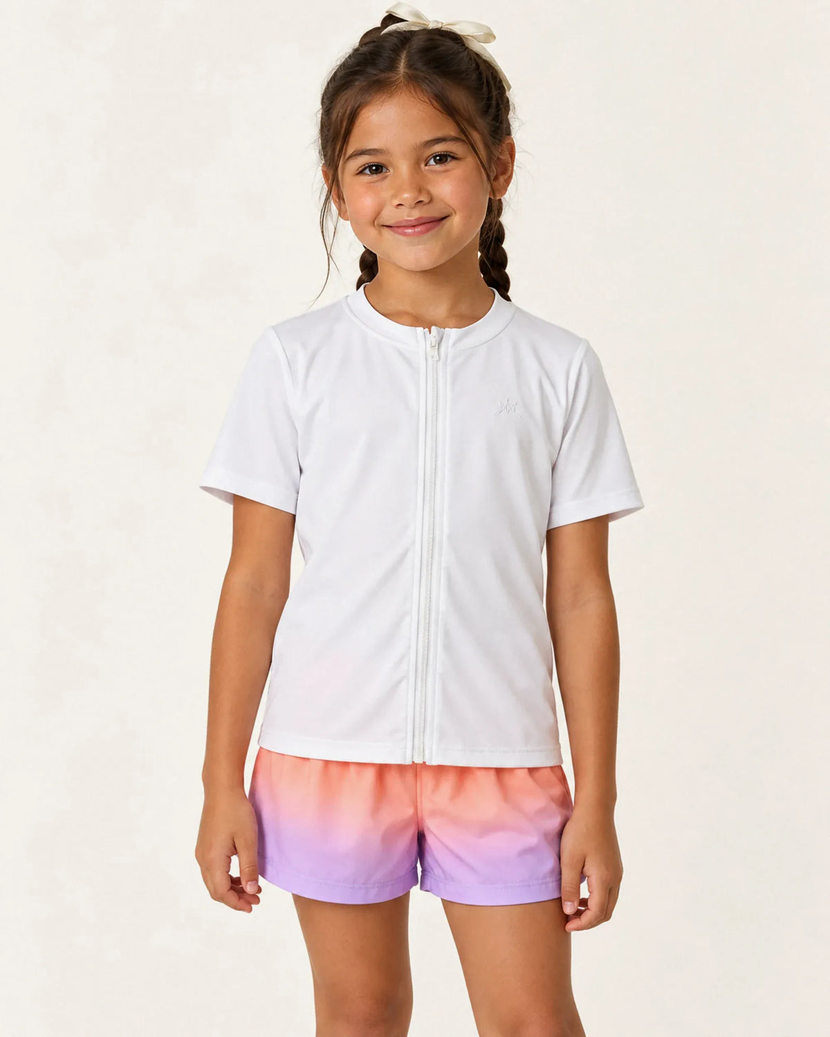 Mi Regalia Tops Benjamin White Zip-Up Swim Top Benjamin White Zip-Up Active Top | Mi Regalia
