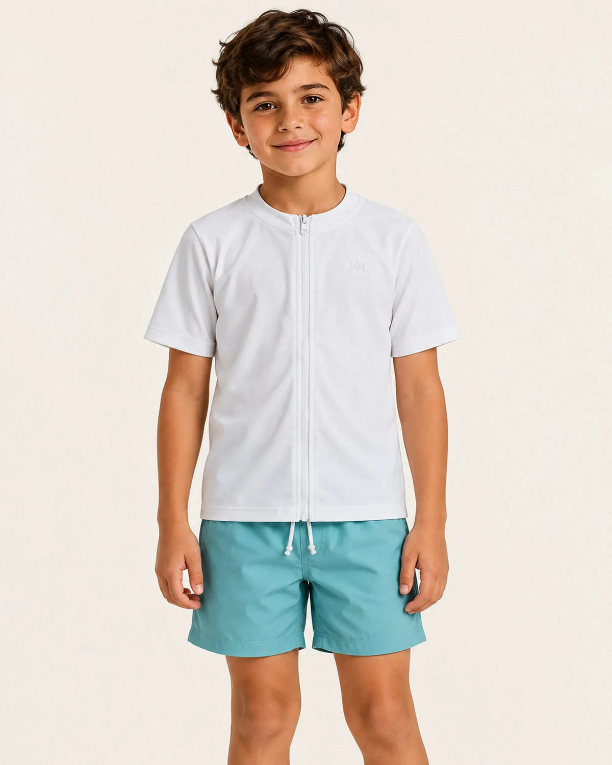 Mi Regalia Tops Benjamin White Zip-Up Swim Top Benjamin White Zip-Up Active Top | Mi Regalia