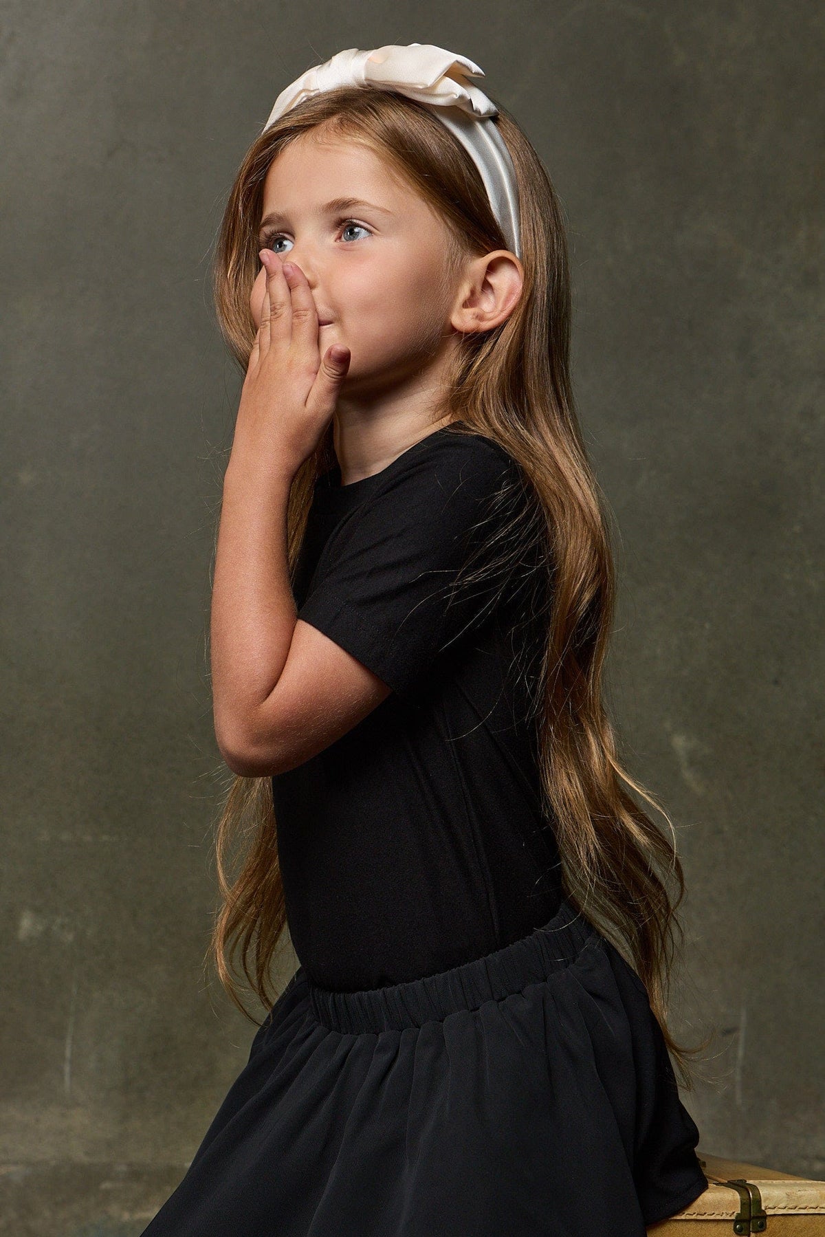 MI REGALIA Tops Classic Black Tee – Luxury Kids Cotton Jersey T-Shirt with Ribbed Crewneck &amp; Reinforced Seams Classic Black Tee | Luxury Kids Cotton T-Shirt