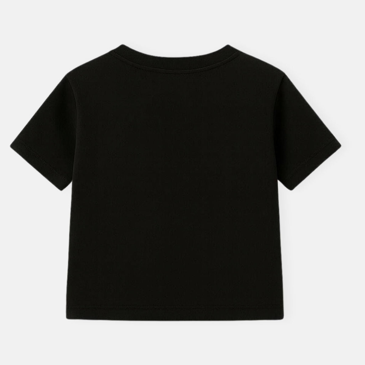 MI REGALIA Tops Classic Black Tee – Luxury Kids Cotton Jersey T-Shirt with Ribbed Crewneck &amp; Reinforced Seams (Sizes 5Y–10Y) Classic Black Tee | Luxury Kids Cotton T-Shirt