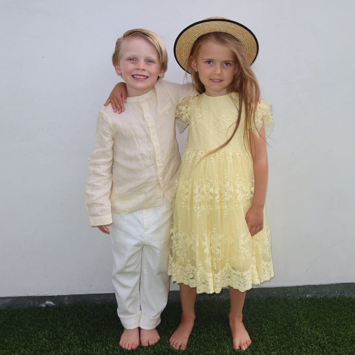 Mi Regalia Tops Oliver Soft Yellow Linen Button-Up Shirt Oliver Shirt Linen Yellow for Boys | MI REGALIA Kidswear
