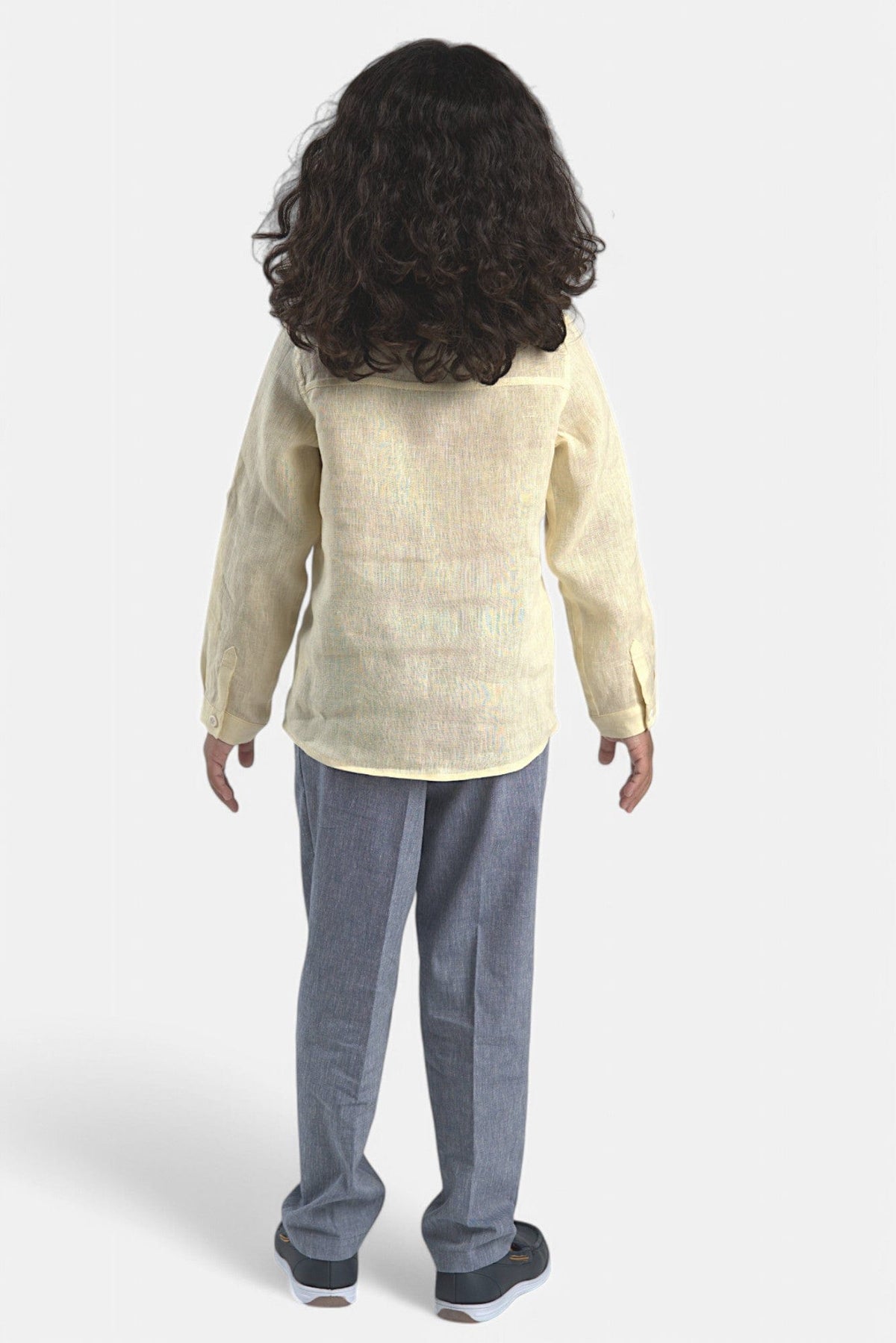 Mi Regalia Tops Oliver Yellow Linen Button-Up Shirt Oliver Shirt Linen Yellow for Boys | MI REGALIA Kidswear
