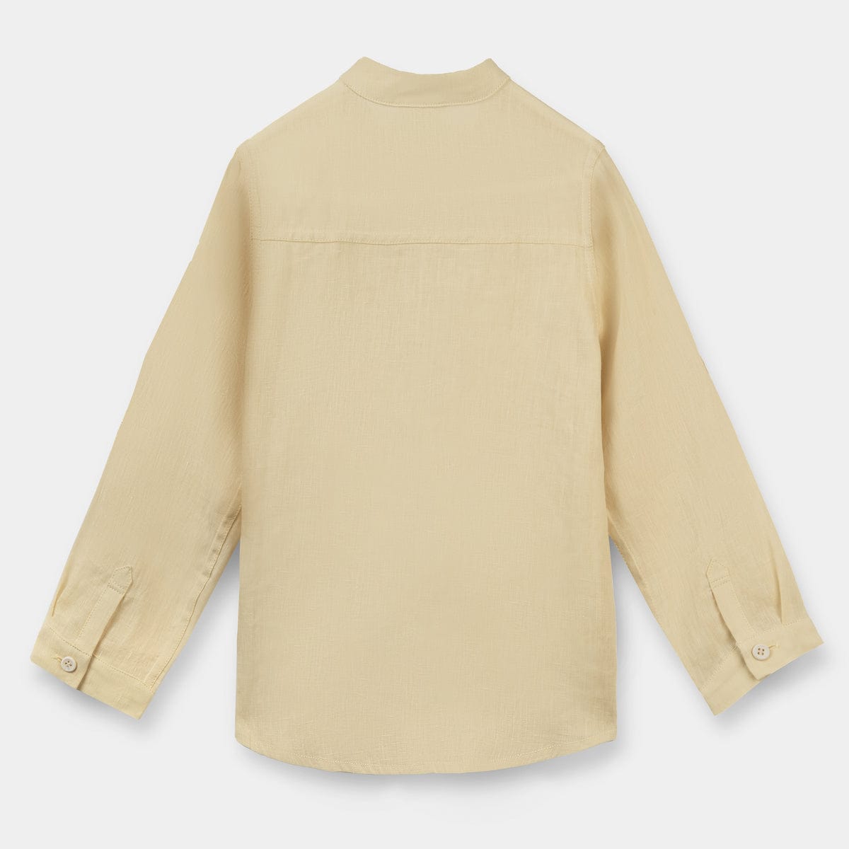 Mi Regalia Tops Oliver Yellow Linen Button-Up Shirt Oliver Shirt Linen Yellow for Boys | MI REGALIA Kidswear