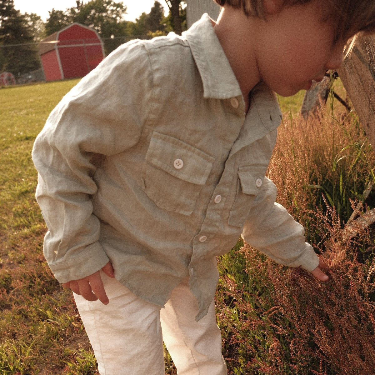 Mi Regalia Tops Rhett Sage Linen Button-Up Shirt Rhett Sage Linen Button-Up Shirt
