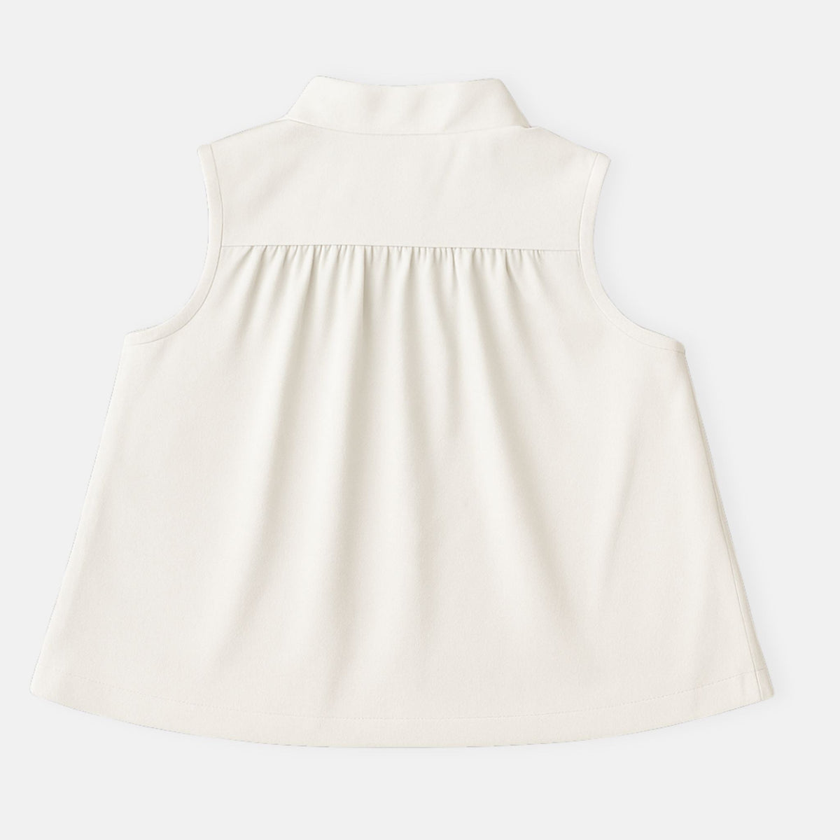 MI REGALIA Tops Sleeveless Mandarin Collar Top – Luxury Kids Cotton Poplin Blouse with Gold-Tone Buttons (Sizes 5Y–10Y) Sleeveless Mandarin Collar Top | Luxury Kids Blouse